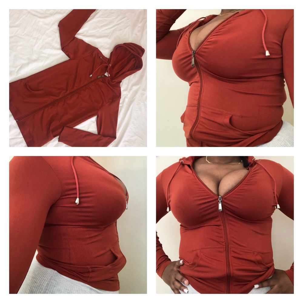 rustic orange light jacket. very cute.